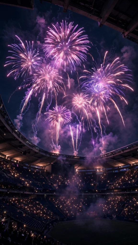 17 Best Wallpaper Iphone Kpop Ideas for Fans 17 Purple and pink fireworks bursting over dark stadium at night