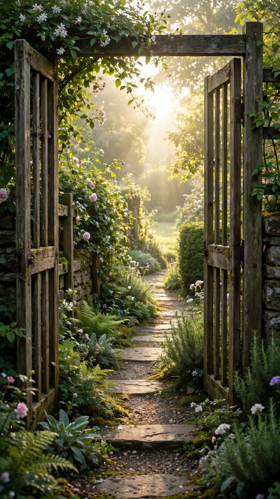 Bible Verse Wallpaper: 17 Peaceful Designs 17 garden gate bright light bible verse wallpaper