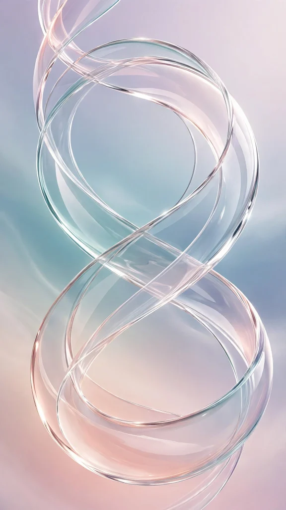 smooth glass ribbon swirls wallpaper iphone ios 26