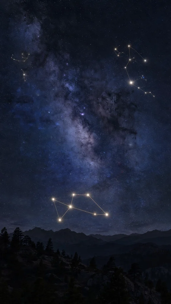 Starry night sky in deep darkness wallpaper iphone dark