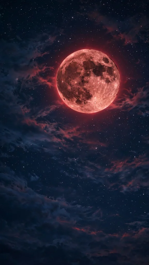 17 Bold wallpaper iphone red Ideas 5 Red moon glowing in the night sky, wallpaper iphone red