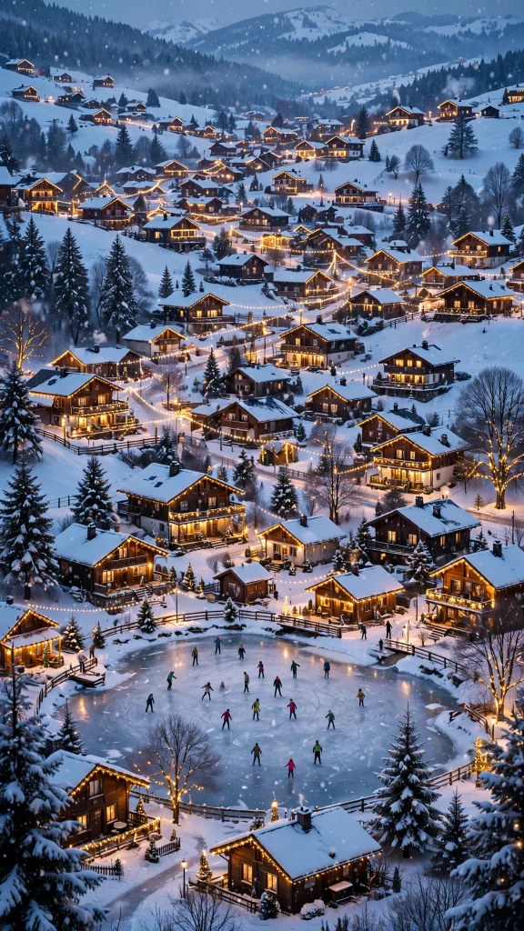 17 wallpaper iphone christmas Ideas 17 Winter village with ice skating pond and twinkling lights wallpaper