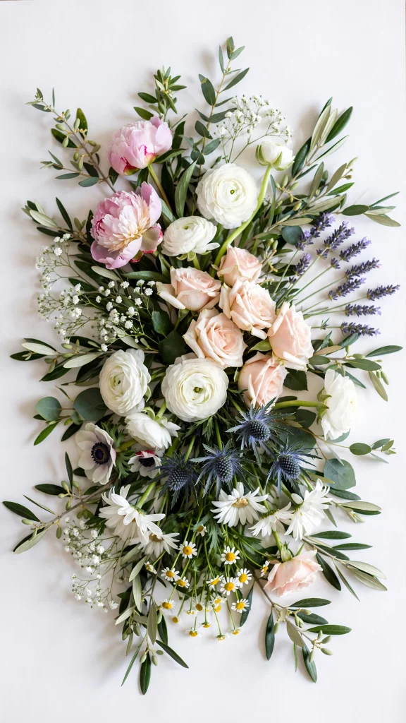 Flower Wallpaper: 17 Beautiful Floral Designs 4 mixed flower bouquet flat lay flower wallpaper