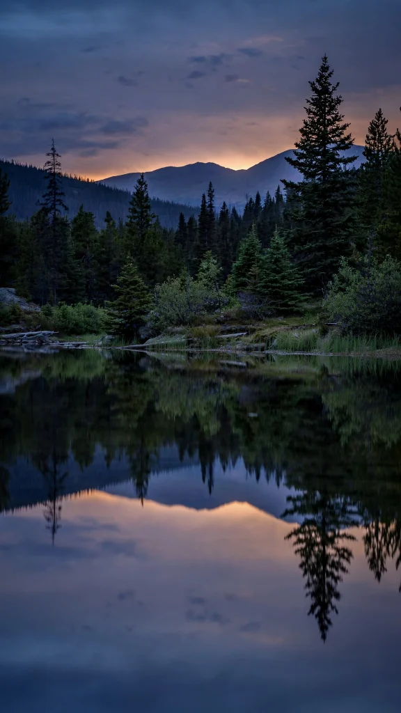 17 wallpaper iphone ipad Wallpapers for iPhone and iPad 9 pine forest lake reflection at dusk wallpaper iphone ipad mountain lake