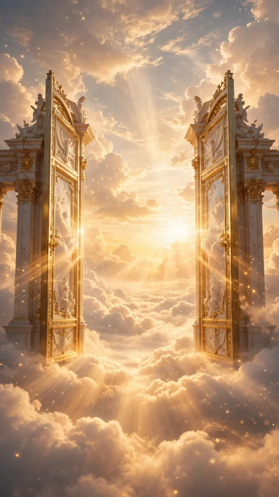 17 Beautiful wallpapers jesus for Your Phone 17 Heavenly gates with warm light and clouds