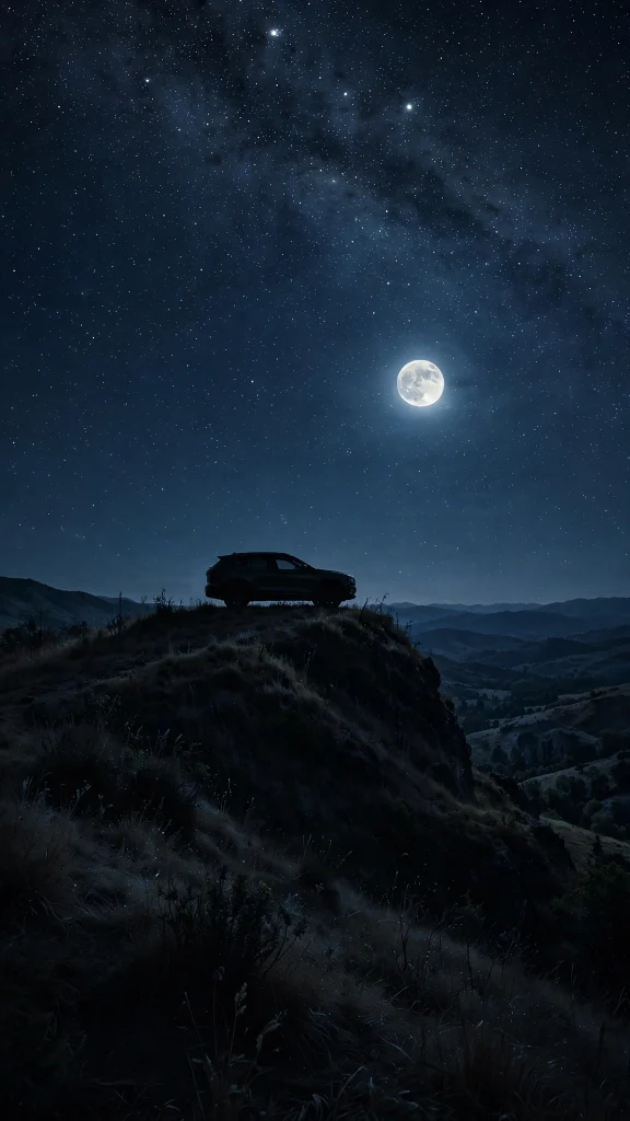 Wallpaper iPhone Car: 17 Stunning Auto Designs 17 Car silhouette on a hill against a starry night sky