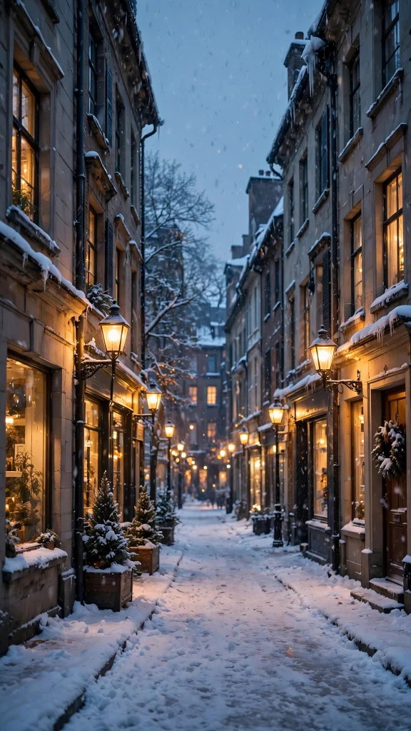 17 Wallpaper iPhone Winter Ideas for Cold Season 17 Winter city street with snow and warm lamps