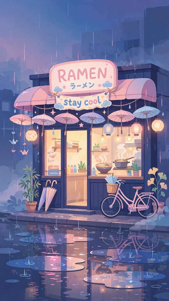 Wallpaper Aesthetic Anime: Cool & Dreamy Anime Background Ideas for Fans 5 Anime Aesthetic rainy night wallpaper