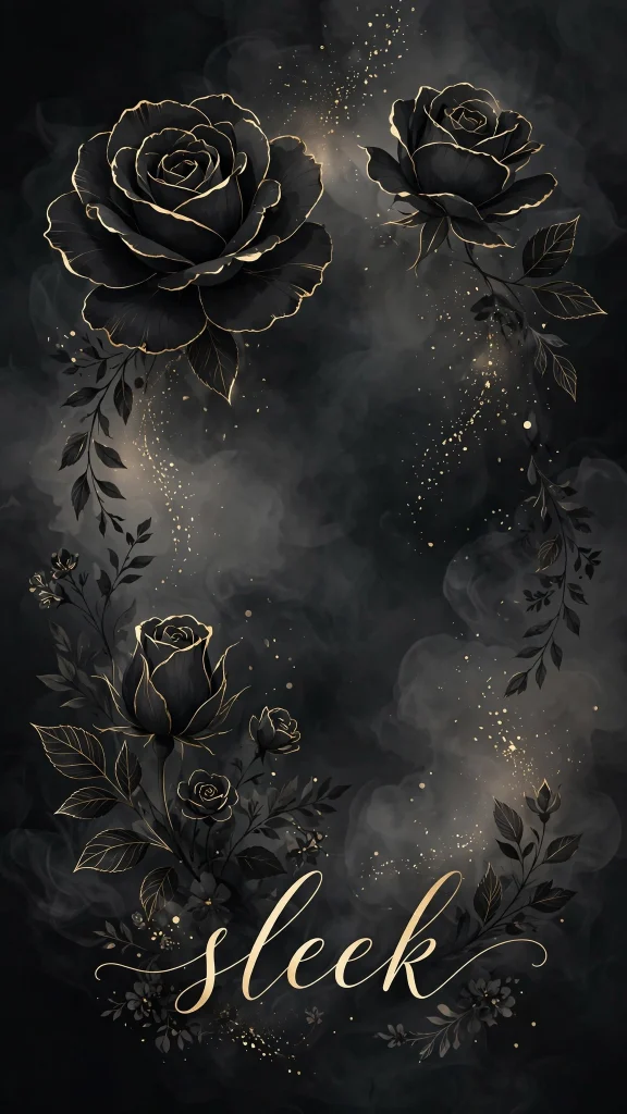 Wallpaper Aesthetic Black: Sleek & Moody Black Background Ideas 3 Black Aesthetic roses wallpaper