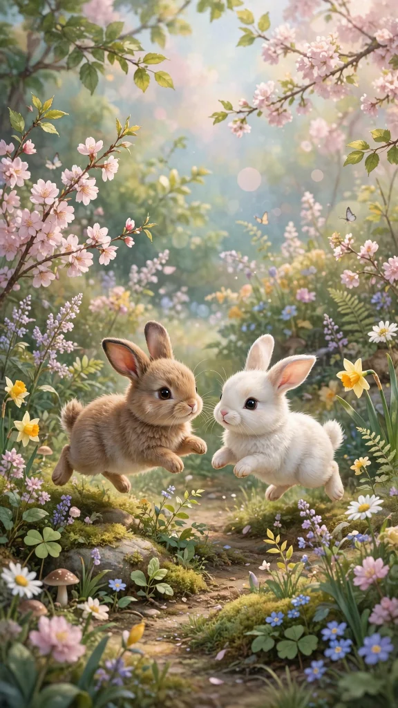 Bunny Aesthetic: 12 Adorable Bunny Wallpaper Ideas 3 Bunny aesthetic spring garden wallpaper