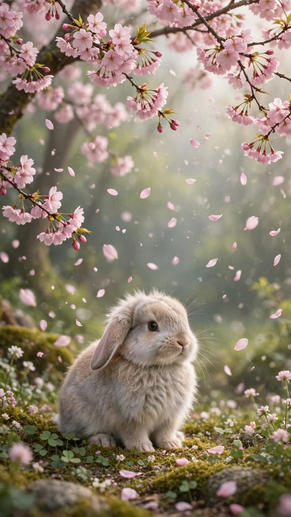 Bunny Aesthetic: 12 Adorable Bunny Wallpaper Ideas 6 Bunny aesthetic cherry blossom wallpaper