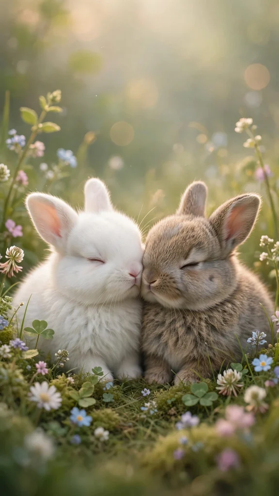 Bunny Aesthetic: 12 Adorable Bunny Wallpaper Ideas 9 Bunny aesthetic nuzzling bunnies wallpaper