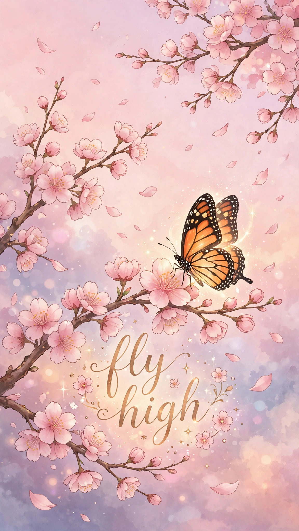Butterfly Aesthetic cherry blossom wallpaper
