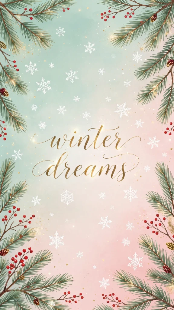 Christmas Aesthetic snowflakes wallpaper