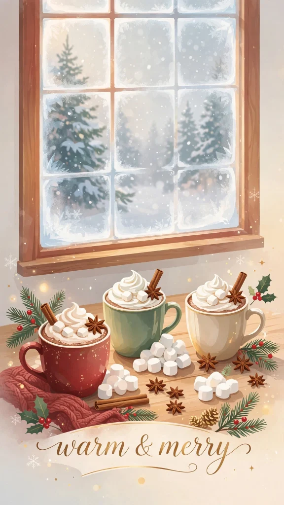 Christmas Aesthetic cocoa wallpaper