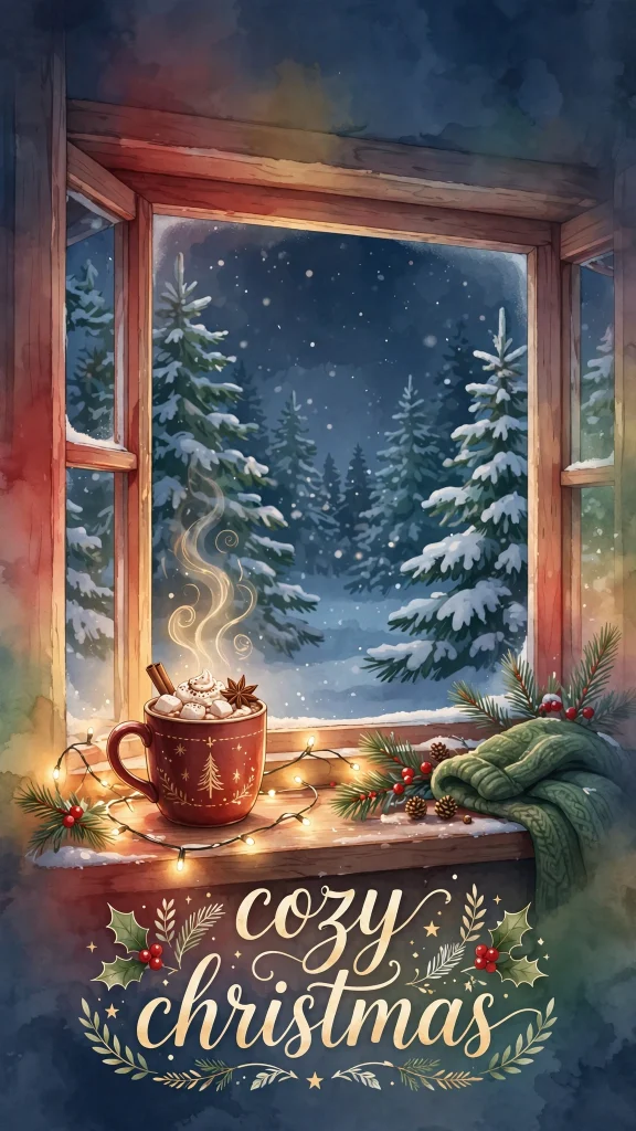 Christmas Aesthetic cabin wallpaper