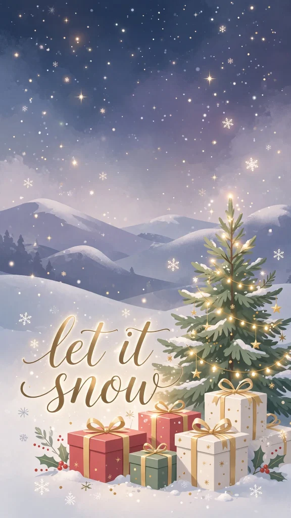 Christmas Aesthetic snow wallpaper