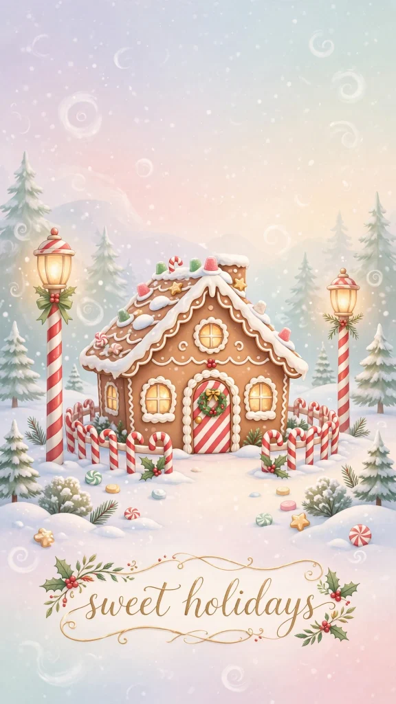 Christmas Aesthetic gingerbread wallpaper