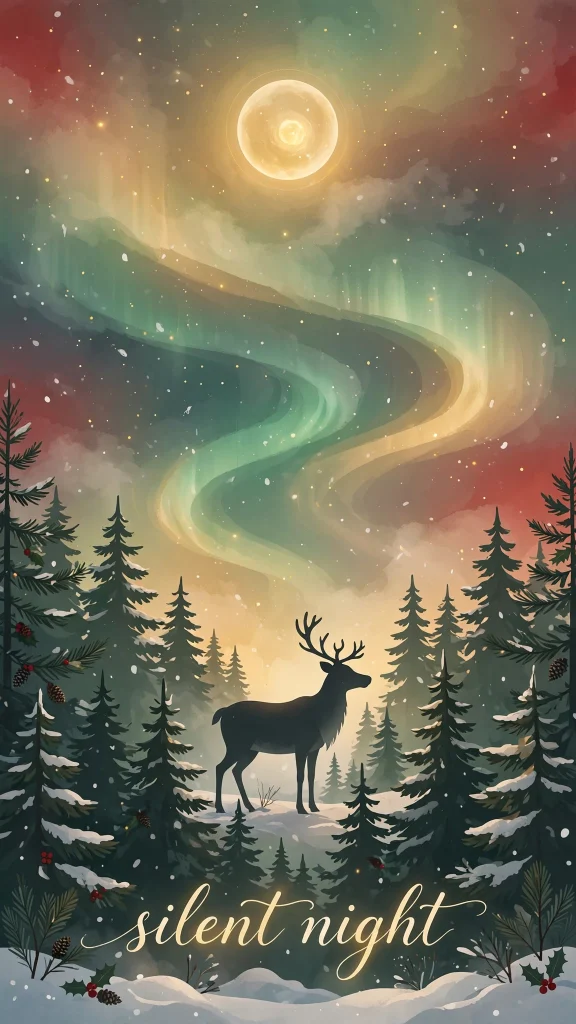 Christmas Aesthetic reindeer wallpaper