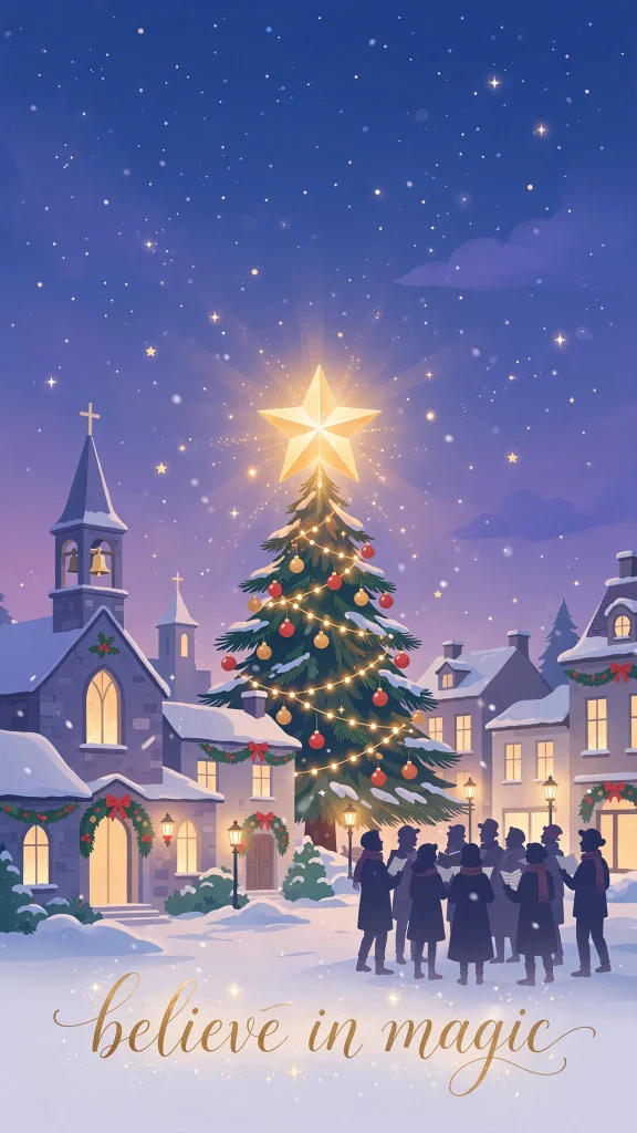 Christmas Aesthetic town wallpaper