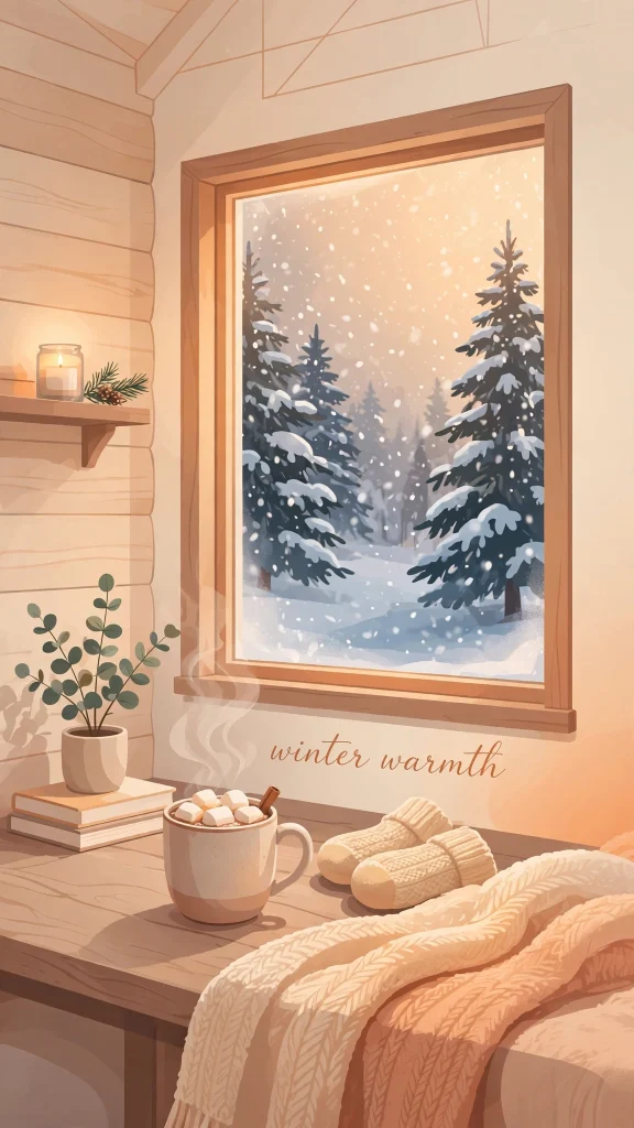 Wallpaper Aesthetic Cozy: Warm & Comforting Background Ideas for a Soft Screen 5 Cozy Aesthetic cabin wallpaper