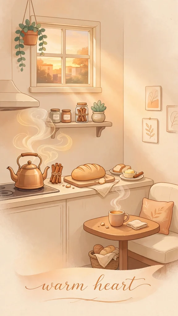 Wallpaper Aesthetic Cozy: Warm & Comforting Background Ideas for a Soft Screen 8 Cozy Aesthetic kitchen wallpaper