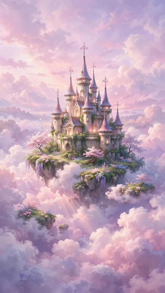 Disney aesthetic cloud castle wallpaper