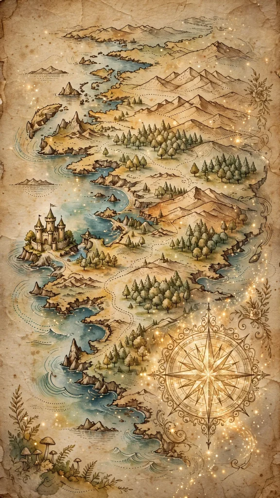 Disney aesthetic vintage map wallpaper