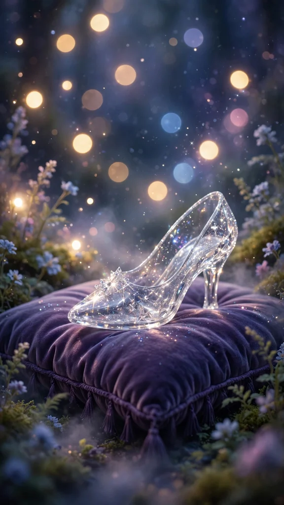 Disney aesthetic glass slipper wallpaper
