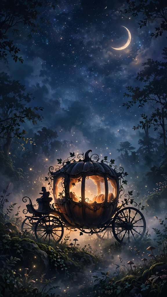 Disney aesthetic pumpkin carriage wallpaper