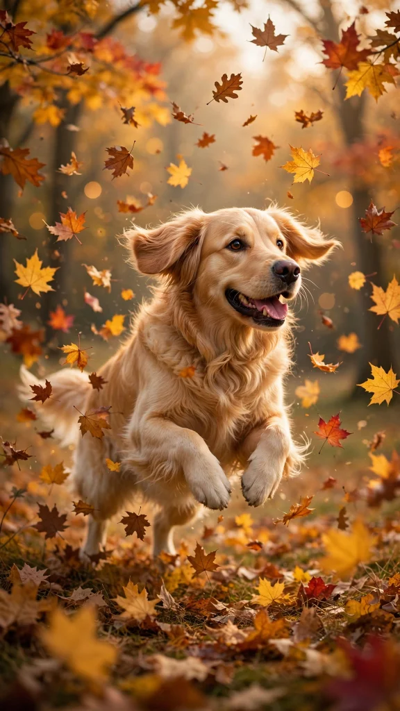 Dog Aesthetic: 12 Cute Dog Wallpaper Ideas for Dog Lovers 10 Dog aesthetic autumn leaves wallpaper