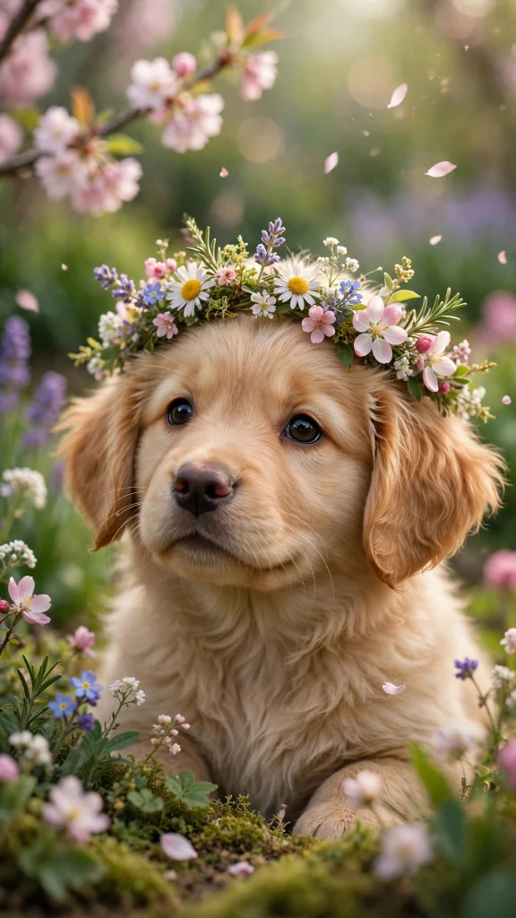 Dog Aesthetic: 12 Cute Dog Wallpaper Ideas for Dog Lovers 3 Dog aesthetic flower crown puppy wallpaper