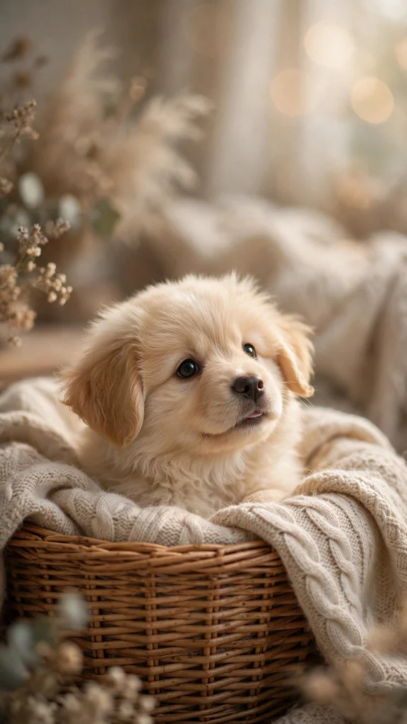 Dog Aesthetic: 12 Cute Dog Wallpaper Ideas for Dog Lovers 7 Dog aesthetic puppy basket wallpaper