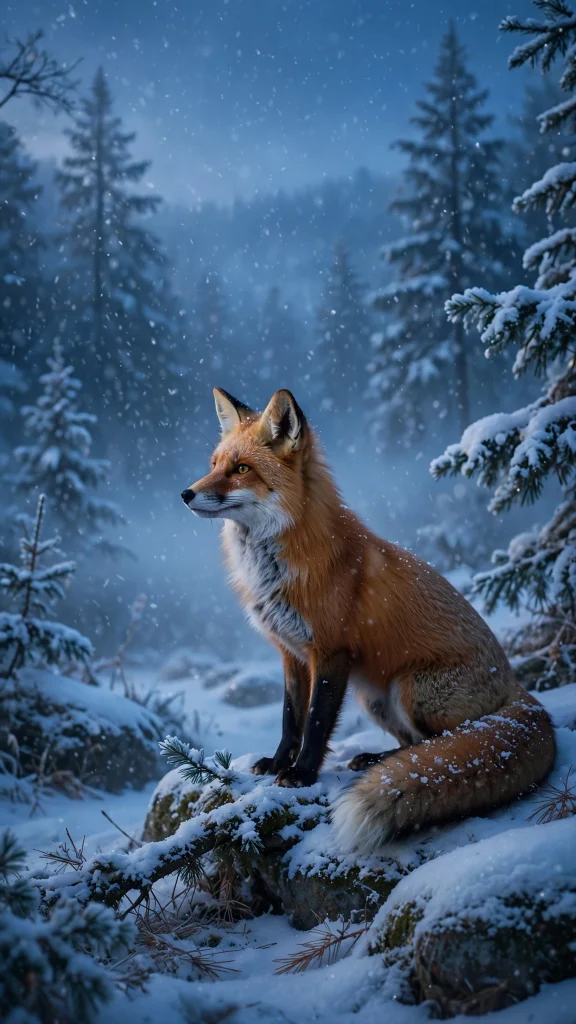 Fox aesthetic snowy fox wallpaper