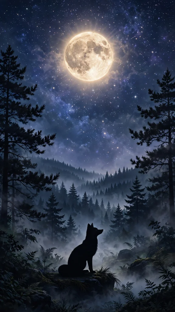 Fox aesthetic moonlit fox wallpaper