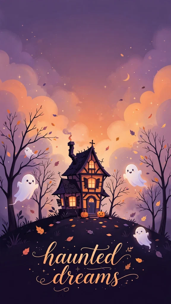 Halloween Aesthetic haunted house wallpaper
