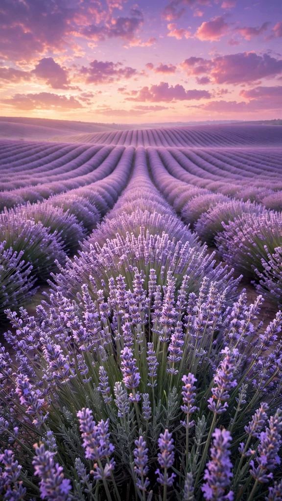 Lavender Aesthetic: 12 Soft Purple Field Wallpaper Ideas 1 Lavender aesthetic sunset field wallpaper