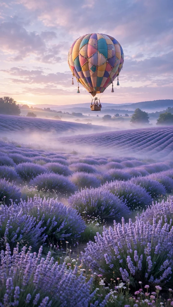 Lavender Aesthetic: 12 Soft Purple Field Wallpaper Ideas 10 Lavender aesthetic hot air balloon wallpaper