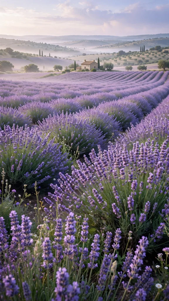 Lavender Aesthetic: 12 Soft Purple Field Wallpaper Ideas 3 Lavender aesthetic cottage field wallpaper
