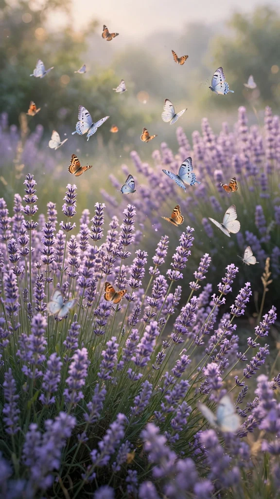 Lavender Aesthetic: 12 Soft Purple Field Wallpaper Ideas 6 Lavender aesthetic butterfly wallpaper