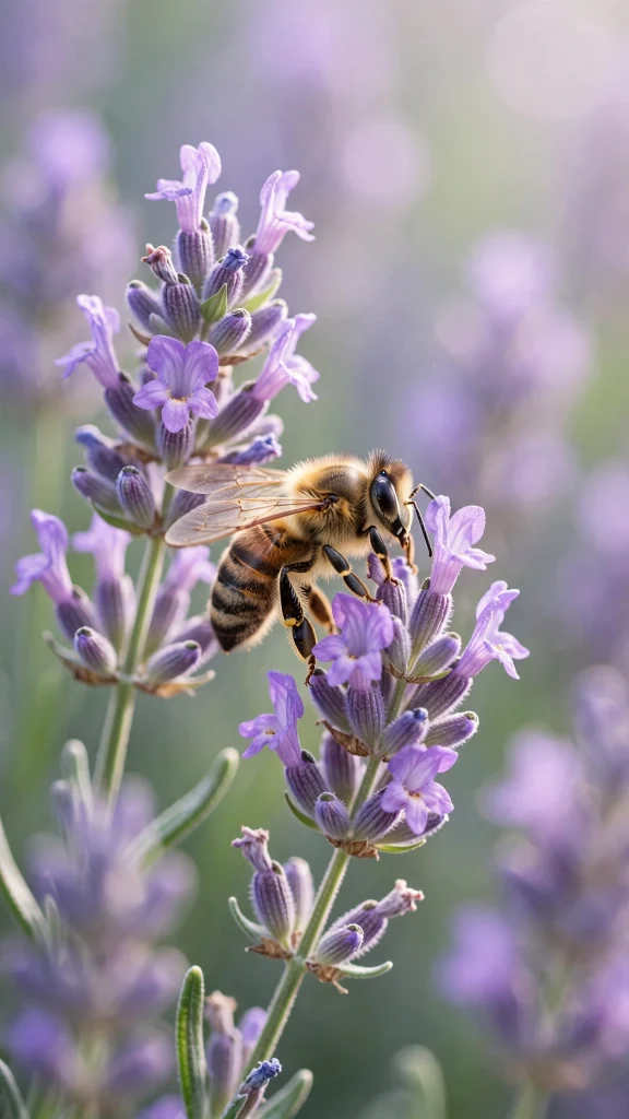 Lavender Aesthetic: 12 Soft Purple Field Wallpaper Ideas 9 Lavender aesthetic bee wallpaper