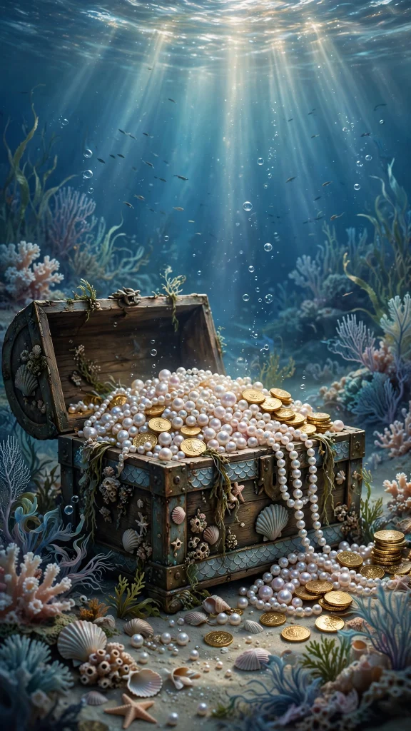 Mermaid Aesthetic: 12 Dreamy Underwater Wallpaper Ideas 7 Mermaid aesthetic treasure chest wallpaper