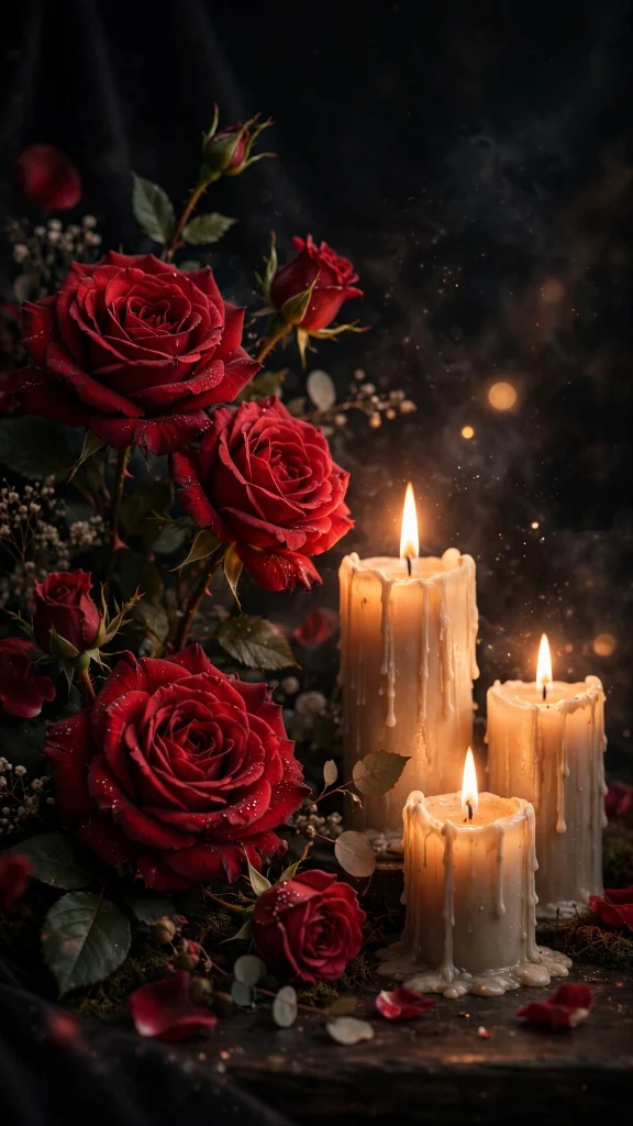 Rose Aesthetic: 12 Romantic Rose Wallpaper Ideas 12 Rose aesthetic candlelight wallpaper