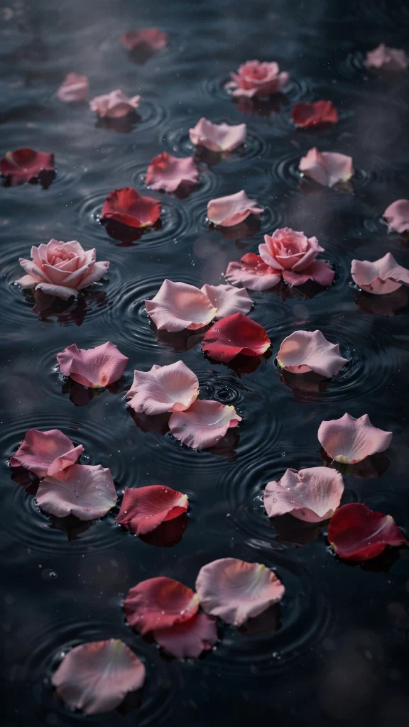 Rose Aesthetic: 12 Romantic Rose Wallpaper Ideas 7 Rose aesthetic petals water wallpaper