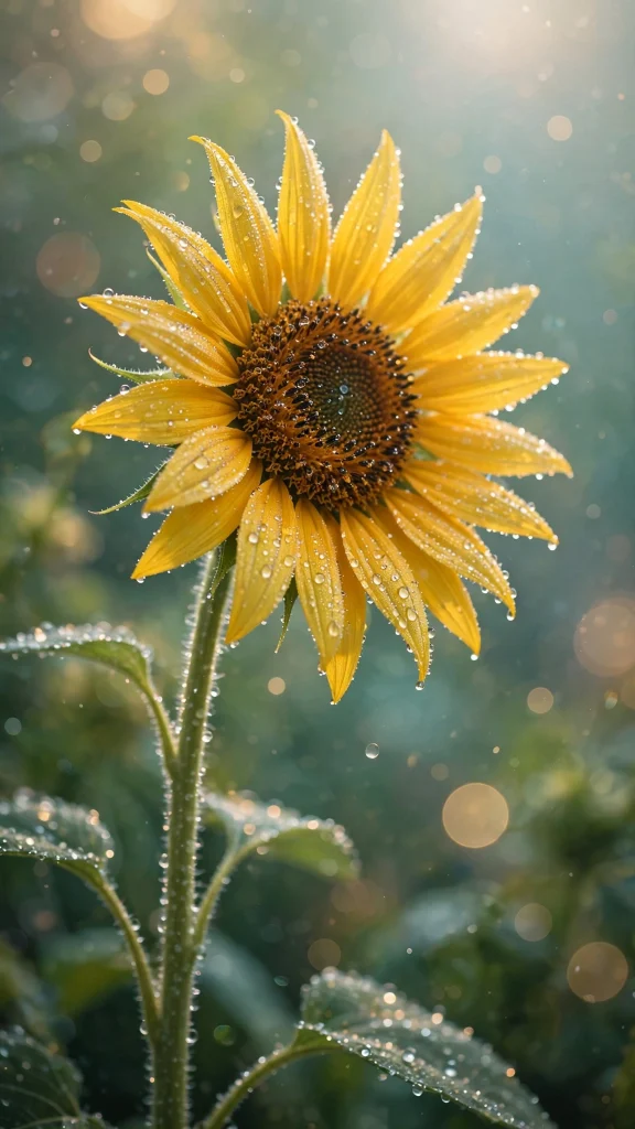 Sunflower Aesthetic: 12 Bright Sunflower Wallpaper Ideas 2 Sunflower aesthetic dewdrop close-up wallpaper