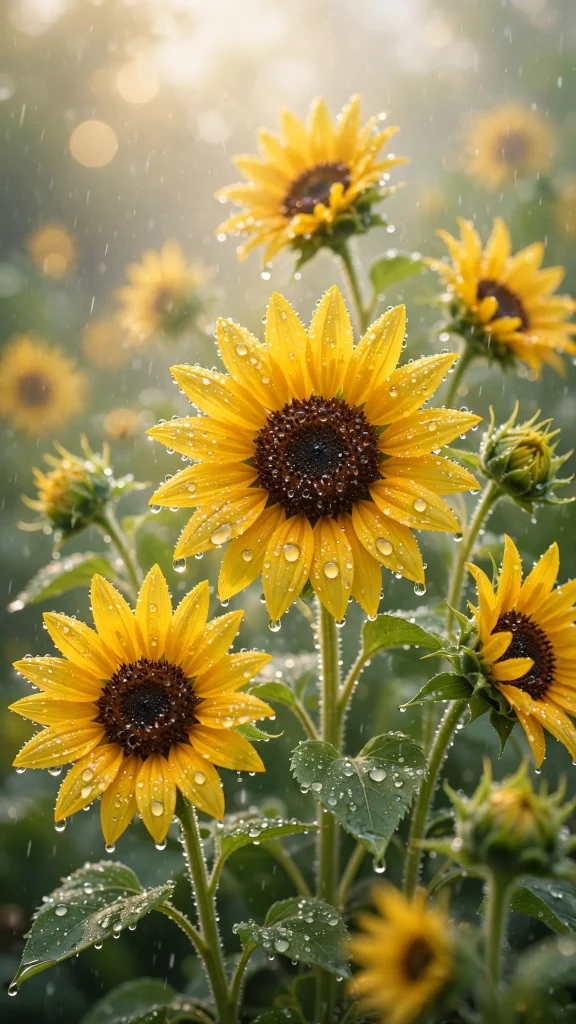 Sunflower Aesthetic: 12 Bright Sunflower Wallpaper Ideas 10 Sunflower aesthetic rain droplets wallpaper