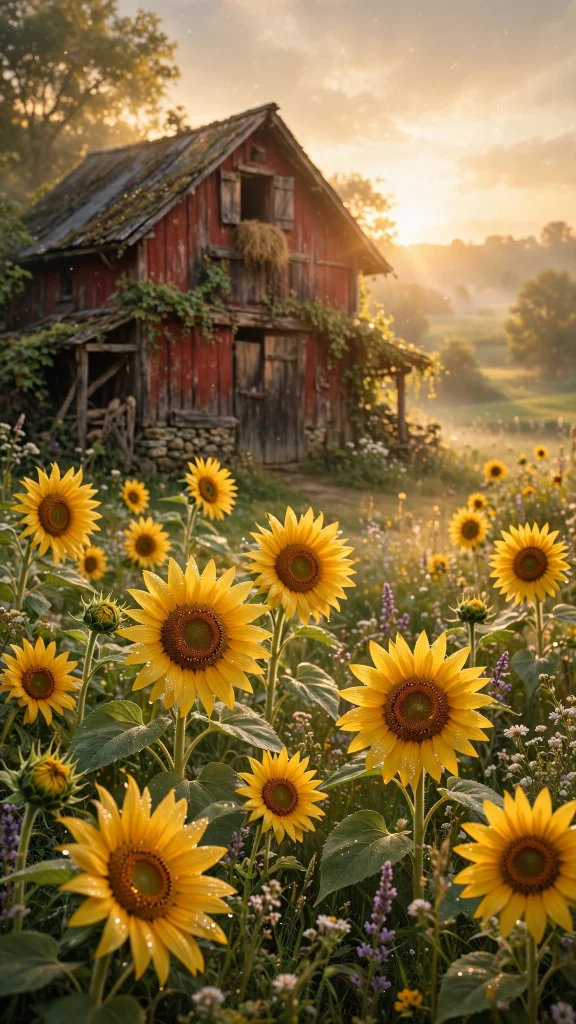 Sunflower Aesthetic: 12 Bright Sunflower Wallpaper Ideas 7 Sunflower aesthetic rustic barn wallpaper