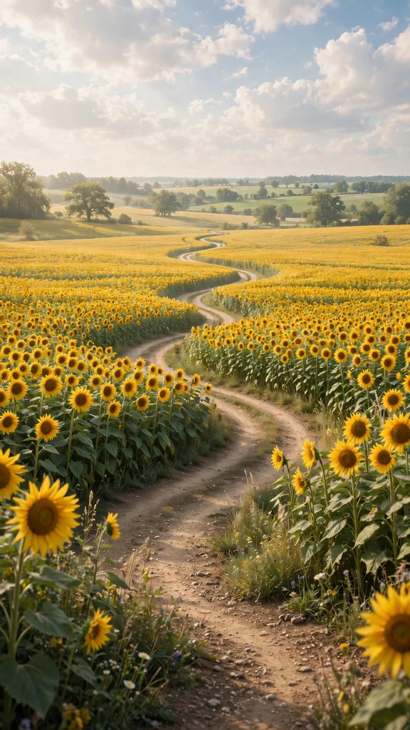 Sunflower Aesthetic: 12 Bright Sunflower Wallpaper Ideas 9 Sunflower aesthetic country road wallpaper