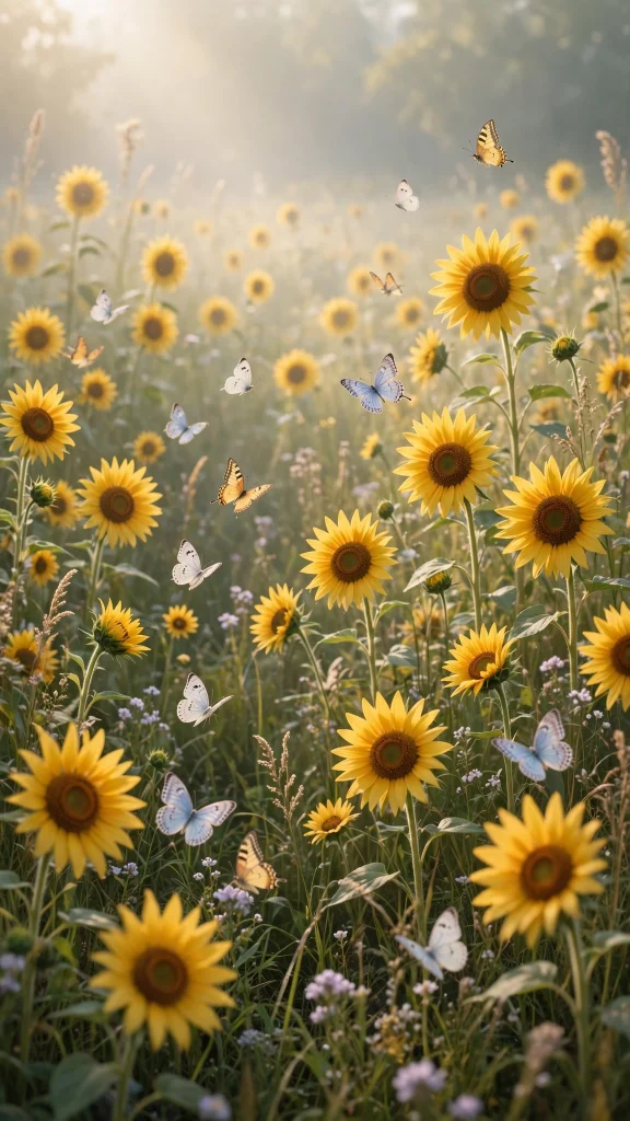 Sunflower Aesthetic: 12 Bright Sunflower Wallpaper Ideas 5 Sunflower aesthetic butterfly meadow wallpaper