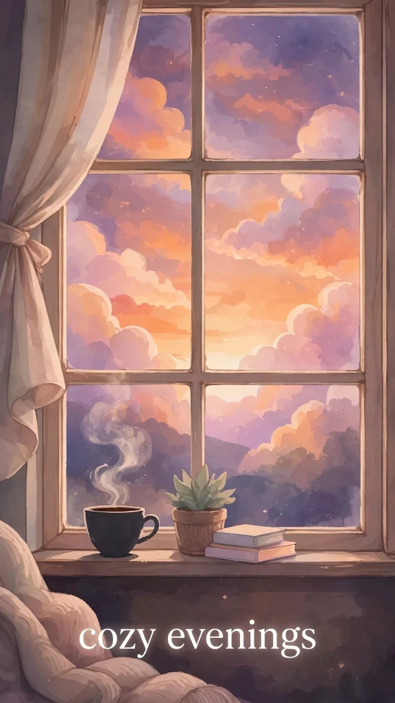 Wallpaper Aesthetic Sunset: Warm, Dreamy Sunset Background Ideas for a Cozy Screen 10 Sunset window wallpaper